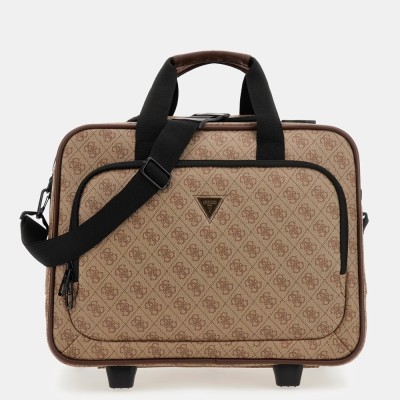 MALETA GUESS VEZZOLA PILOTO MARRON LOGOS