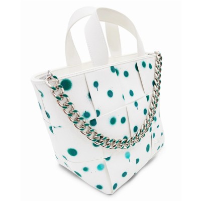 BOLSO MUJER DESIGUAL TRENZADO VERDE