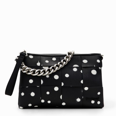 BANDOLERA MUJER DESIGUAL TRENZADO NEGRO