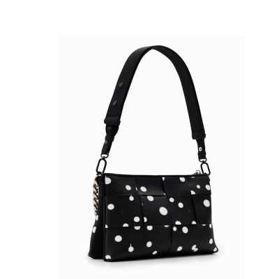 BANDOLERA MUJER DESIGUAL TRENZADO NEGRO