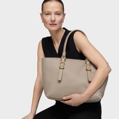 BOLSO TOUS SHOPPER BUCKLES SOFT TOPO