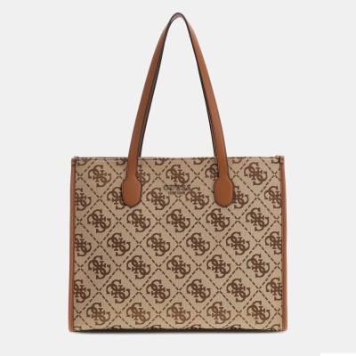 BOLSO SHOPPER GUESS SILVANA LATTE LOGO