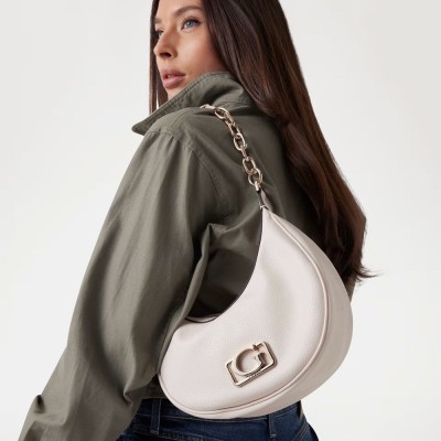 BOLSO BANDOLERA GUESS HOBO CIRCE BEIGE